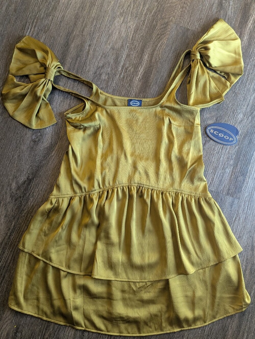 Olive Green Bow-Strap Tiered Mini Size Small